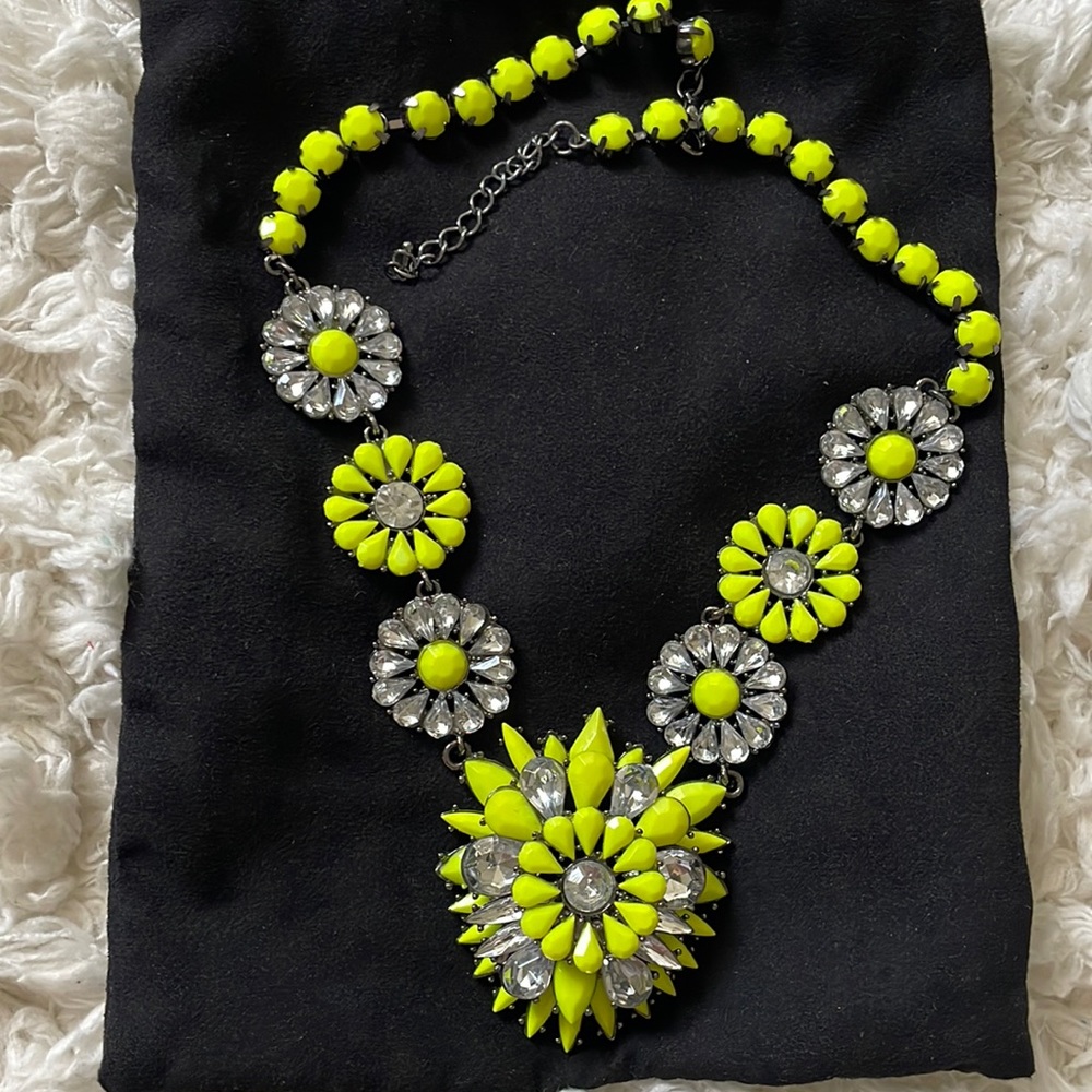Neon and silver statement necklace